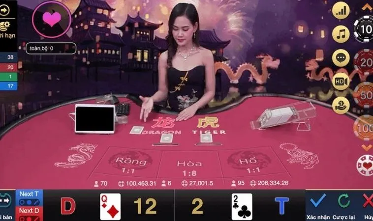 Các cửa cược trong game Dragon Tiger tại K9CC