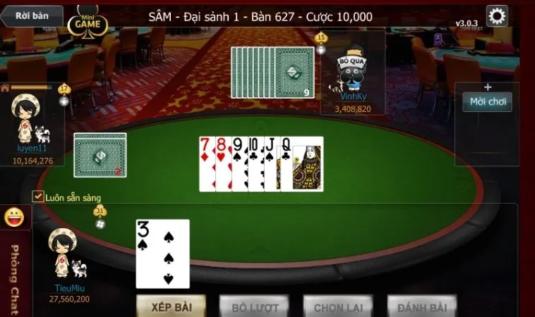 Bàn chơi Sâm Lốc Tại Nhà Cái K9CC