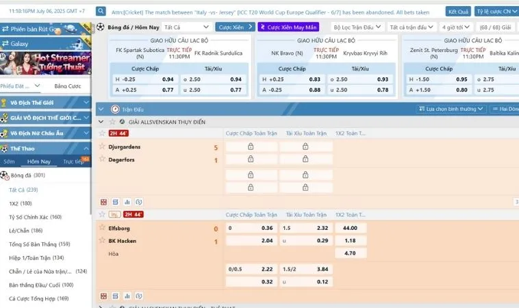 Bảng kèo cá cược bóng đá K9CC